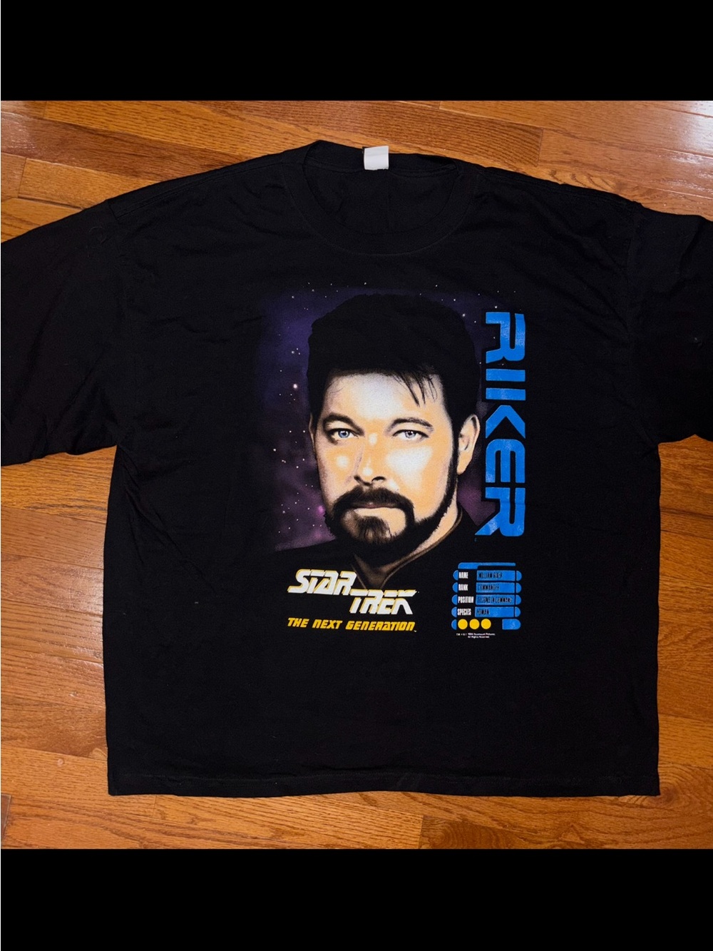 Vintage 1994 Star Trek Next Generation Commander Riker Shirt New 3XL!!